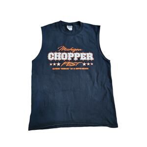 Michigan Chopper Fest MEDIUM Graphic T-Shirt Size Sleeveless Muscle Tee